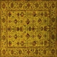 thumbnail image 1 of Ahgly Company Indoor Square Oriental Yellow Industrial Area Rugs, 6' Square, 1 of 4