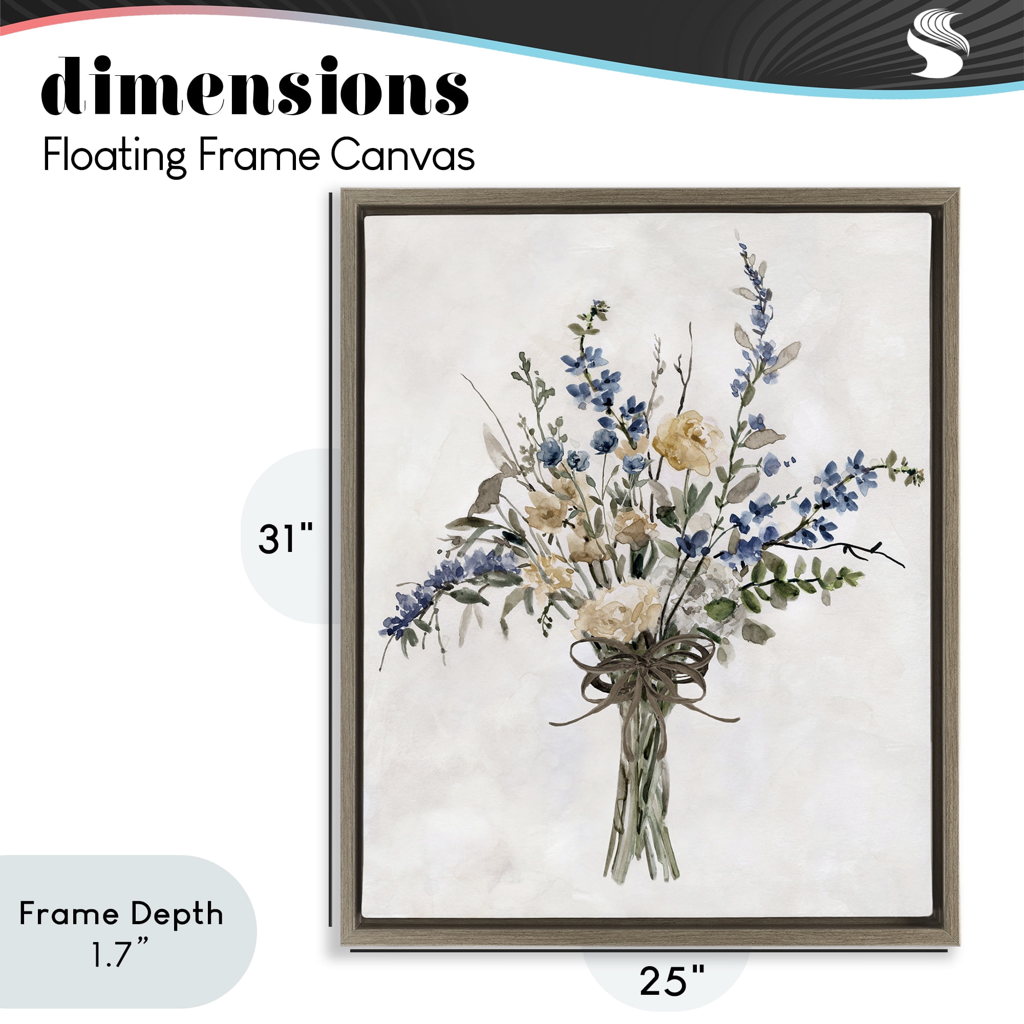 Stupell Industries Subdued Flower Bushel Brown Framed Floater Canvas Wall Art, design by Carol Robinson