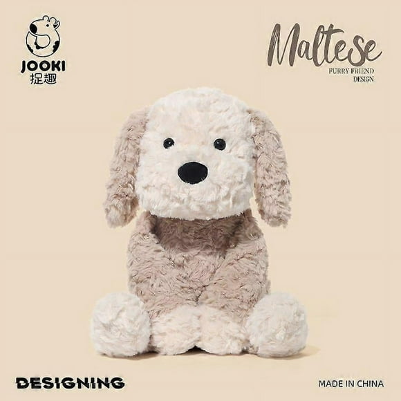 Jouet en Peluche Chien Maltais Tag Figurine d'Action Mignonne Poupée Chiot Apaisant Cadeau d'Anniversaire