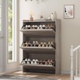 thumbnail image 3 of Ataucjin Shoe Cabinet with 4 Flip Drawers, Wooden Shoe Organizer Cabinet with Adjustable Shelf, Shoe Storage for Entryway, Hidden Shoe Cabinet for Hallway, Living Room, 3 of 6