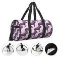 thumbnail image 5 of Xecao Leopard Print print Round Travel Duffel Bag is a foldable gym bag with an inner pocket, perfect for travel sports, 5 of 8
