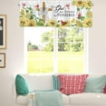 thumbnail image 5 of Summer Fall Sunflower Cross Curtains Valance for Windows, Religious Faith Flower Butterfly Autumn Seasonal Short Half Topper Rod Pocket, Positive Quote Spring Home Living Room Bedroom Decor 54 x 18, 5 of 6