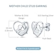 thumbnail image 2 of LeCalla 925 Sterling Silver Heart Shape Mom Son Stud Earrings, 2 of 7