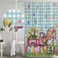 thumbnail image 5 of Spring Easter Gnomes Shower Curtain, Waterproof Shower Curtains for Bathroom, Truck Colorful Eggs Botanical Blue Plaid Washable Fabric Bathtub Curtain Set Bath Decor with 12 Hooks Extra Long 72"x96", 5 of 8