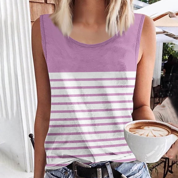 Blmnix Plus Size Tank Tops for Women Graphic Tank Tops Muscle Crew Neck Pink Tank Top Summer Tank Tops for Women
