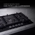 thumbnail image 4 of Nuur - Parrilla de Gas Empotrable Pro 5 Quemadores, Cocina Inteligente con WiFi y Display LCD, Vidrio Templado, Perillas Iluminadas, Conexión Automática con Campana, Gas LP, Negro Mate, 4 of 7