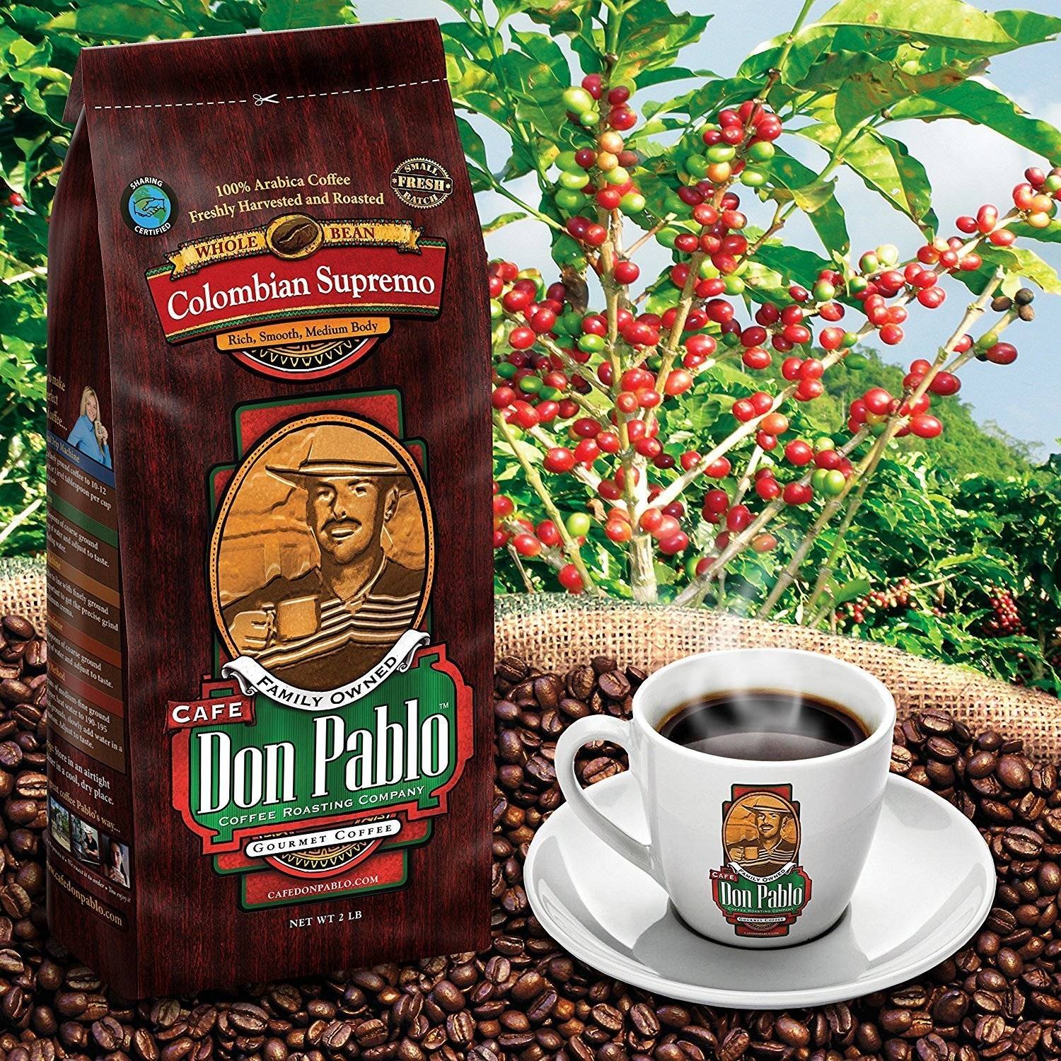 Cafe Don Pablo Colombian Supremo Medium-Dark Roast Whole Bean Coffee 2LB - image 3 of 3