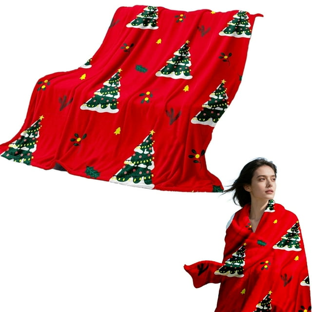 Décorations de Noël Couverture Extérieure Couverture Douillette en Molleton de Noël pour Enfants Couverture en Flanelle Douce et Pelucheuse avec Imprimés des Fêtes pour Canapé Lit Canapé Usage Intérieur et Extérieur Couverture en Polyester