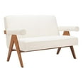 thumbnail image 1 of Pemberly Row Modern / Contemporary Solid Wood Loveseat Ivory, 1 of 3