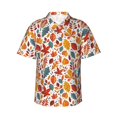 thumbnail image 2 of Yiaed Autumn Leaves Print Hawaiian Shirt for Men Short Sleeve Button Down Shirts Beach Shirts for Men-X-Large, 2 of 5