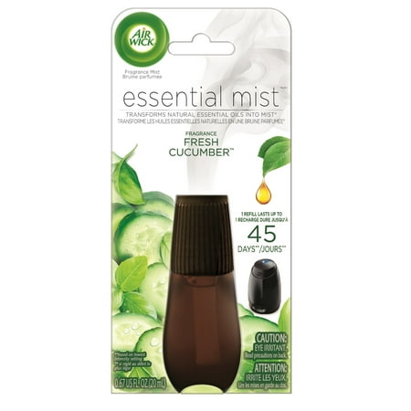 (2 pack) Air Wick Essential Mist Fragrance Oil Diffuser Refill, Fresh Cucumber, Air
