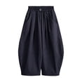 thumbnail image 4 of LYHaoo Girls Boys Casual Summer Pants Lightweight Long Trousers Soft Breathable Kids Elastic Waist Daily Wear Wide Leg Pants for Girls(Blue), 4 of 7