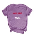 thumbnail image 4 of Zynoxe Soccer Cup 2026 Shirt Women USA Football Soccer Round Neck Summer Tops Casual Fashion Printed Host Sports Short Sleeve Tops Purple8 S, 4 of 5