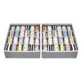 thumbnail image 2 of HZKAICUN Set of 2 Storage Boxes for Underwear and Other Small Accessories, 24 Cell Foldable Drawer Dividers for Storage of Socks, Scarves, Bras, 2 of 9