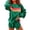 Green, variant on Retro Striped Lounge Set for Women, Long Sleeve Crewneck Sweatshirt & Elastic Waist Shorts - Fall Casual Two Piece Outfit Pink S
