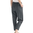 thumbnail image 2 of Baggy Cargo Pants Women New Wide Leg Pants for Women Dressy Loose Trousers Casual High Waisted Linen Pants with Pocket Going out Work Pants Gray XXL, 2 of 8
