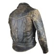 thumbnail image 2 of Distressed Black Leather Motorcycle Jacket Mens With Multiple Zipper Pockets Mens Black Leather Biker Jacket Double Rider Leather Jacket Men size XXXL, 2 of 5