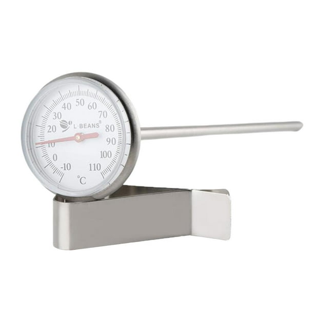 Termómetro de café para espumar leche, té líquido, sonda de acero inoxidable, -10-110 degreeC, 14 cm 14cm
