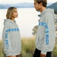 thumbnail image 2 of Valentine's Day Matching Hoodies for Couples I Love You This Much Sweatshirt Long Sleeve Pullover Tops Cute Oversized Sweatshirt for Him Her, 2 of 8