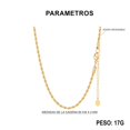 thumbnail image 2 of Cadena Collar Ajustable Torsal Acero Inoxidable Oro Mujer dorado 50 cm, 2 of 8