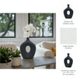 thumbnail image 6 of Elegant Ceramic Vase with Hollow Center for Living Room Decor - Contemporary Flower Vase for Home Decor and Room Display - Sculptural Accent for Bedroom, House, Office and Table - 13", Black, 6 of 14
