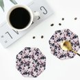 thumbnail image 4 of Easygdp sous-Verres Fleurs de Lys Ou Cuir Ensemble de 4 sous-Verres, Antidérapants, Résistants à la Chaleur pour Maison, Bureau, Cuisine (Rond, Carré, Octogone, Hexagone)-Octogone, 4 of 6