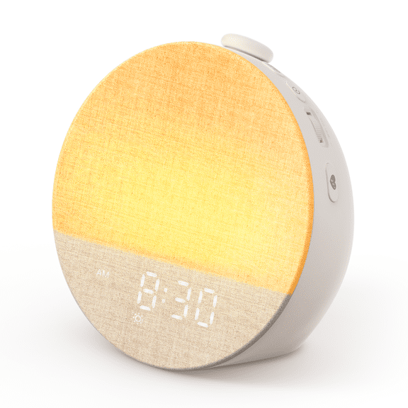 Dreamegg Sunrise Alarm Clock, White Noise Sound Machine with 29 Soothing Sounds, 10 Night Lights,Wake Up Light Alarm Clock for Adults,Kids, White