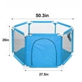 thumbnail image 5 of Portable Baby Playpen 6-Panel Play Yard Interactive Baby Playinghouse Kids Safety Fence Ocean Ball Pit Pool for Baby Indoors Outdoors Playing,Blue, 5 of 9