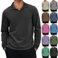 thumbnail image 6 of Fabrcox Mens Long Sleeve Polo Shirts Fall Big and Tall Collared T Shirts Long Sleeved M-4xl Casual Loose Fit Trendy Xxxl Pullover Shirts,Pink S, 6 of 6