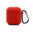 thumbnail image 1 of For AirPods Case Cover, Retro Classic Weave Case Design Full Protective Silicone Case with Keychain, Supports Wireless ChargingCompatible with AirPod 2 & 1（Red）, 1 of 5