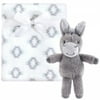 Hudson Baby Infant Plush Blanket with Toy, Snuggly Donkey, One Size