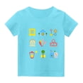 thumbnail image 7 of hengsof Girls Cute Printed Short Sleeve T-Shirt Back-to-School Themed Fashionable Crew Neck Top Sizes 3-15 Years, 7 of 7