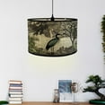 thumbnail image 3 of Vintage Bamboo Lampshade Retro Printed Drum Chandelier Lampshade Lamp Cover Light Cover Replaceable for Pendant Floor Light Ceiling, 3 of 7