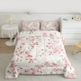 thumbnail image 2 of Manfei Girls Female Chic Floral Leaves 3 Pieces Queen Comforter Set,Botanical Plants Ultra Soft Bedding Sets,Dreamy Princess Bedding Comforter Set Breathable,Lightweight Room Decor,Reversible, 2 of 8