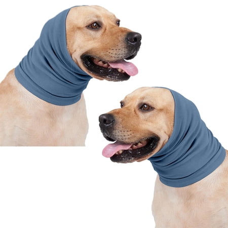 2Pcs Dog Head Cover Quiet Dog Headband No Shake Ear Wrap Anxiety Relief & Calming Dogs Hood for Dogs Pet Ear Protector Dog Calming Hoodie Ear Cover Muffs for Dogs Noise Protection Grooming Bathing