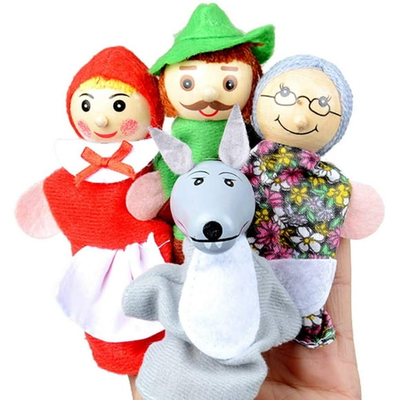 Little Red Riding Hood Finger Puppet Story Toy, Toddler Children's Storytelling Theater Doll (Little Red Riding Hood)