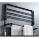 thumbnail image 3 of Toallero de baño, estante de almacenamiento plegable montado, espacio de aluminio, toallero de baño montado en la pared de 40 cm, negro, 3 of 5