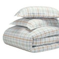 thumbnail image 3 of Superior Plaid Flannel Cotton Duvet Set, King/California King, Green Rust, 3 of 11