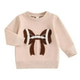 thumbnail image 1 of Girls Autumn Long Sleeve Hooded Pullover Featuring Delicate Bow and Football Embroidery Design for Casual Loose Fit Comfort, 1 of 3
