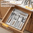 thumbnail image 3 of ARRITZ Stainless Steel Silverware Organizer, Drawer Utensil Tray with 5 Compartments, Dishwasher Safe for Spoons, Forks & Knives, 13.8" x 11.4" x 1.6", 3 of 8