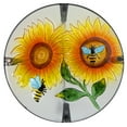 thumbnail image 3 of Northlight 19" Sunflower and Bumblebee Glass Patio Side Table, 3 of 4