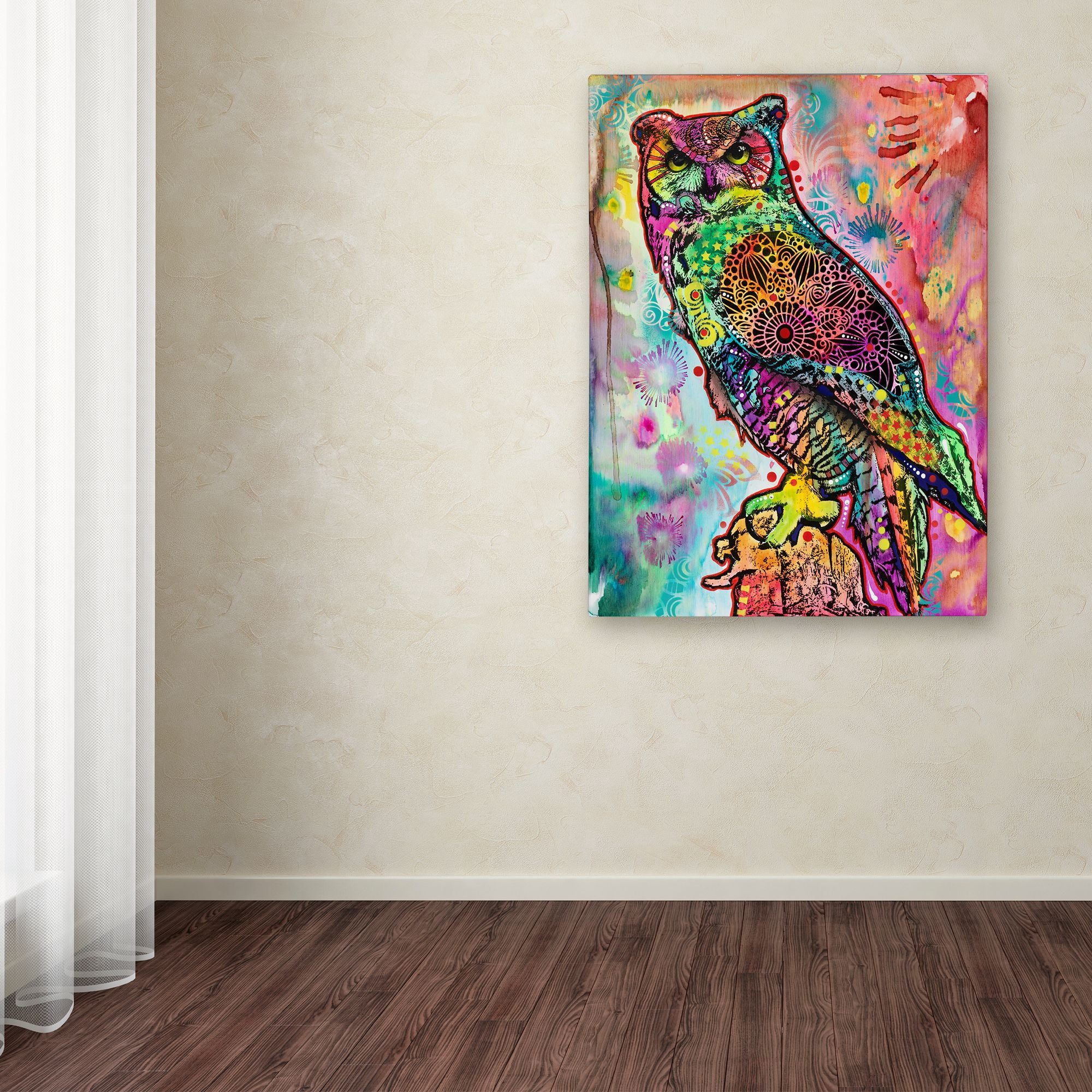 Trademark Fine Art 'Wise Owl' Canvas Art by Dean Russo