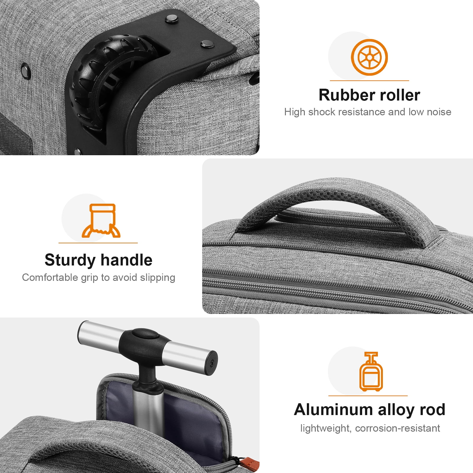 UKEIN Rolling Backpack for Adults Backpack with Wheels with USB Charging Port & Combination Lock Roller Backpack with Packing Cubes and Shoe Pocket