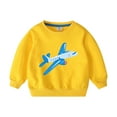 thumbnail image 2 of Hvobtty Toddler Sweatshirts, Toddler Fall Tops, Men's and Women's Fashionable Airplane Print Long Sleeved Top Hooded Sweatshirt Yellow 4-5 Years, 2 of 3