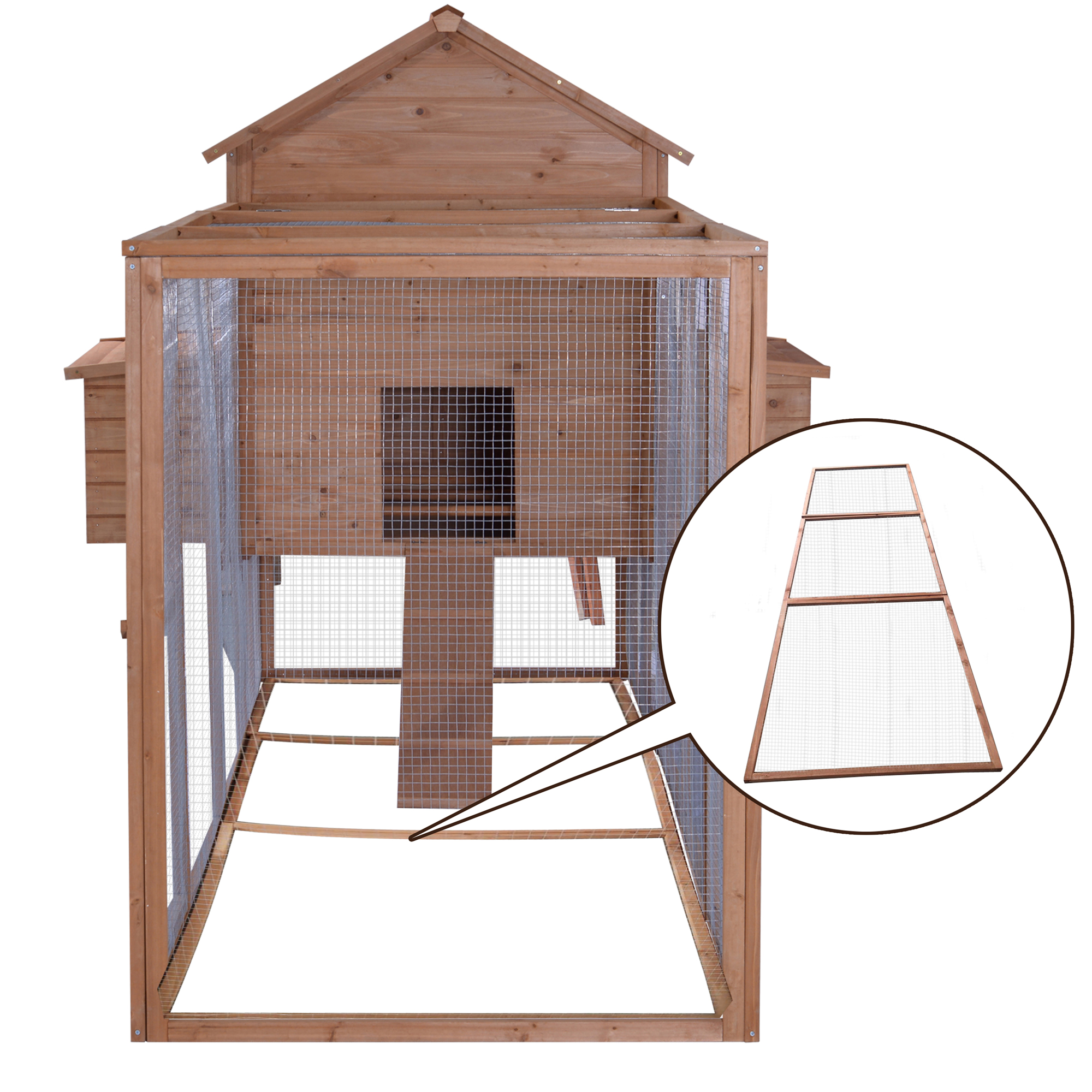 Lovupet 12ft Extra Large Solid Wood Chicken Coop Hen House with Outdoor Run, 6 Nesting Boxes