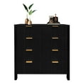 thumbnail image 2 of Acekid Mid-Century Modern 4-Drawer Dresser - Fluted Tall Bedroom Chest, Solid Wood Storage for Bedroom/Living Room (Black), 2 of 8