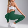 thumbnail image 6 of Duoif Women's High Waisted Yoga Pants Slim Fit Quick Drying Leggings Hip Lifting Texture Fitness Pants Womens Bottoms Green L, 6 of 7