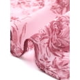 thumbnail image 5 of Vestido midi floral de mujer con volantes y dobladillo asimétrico de verano, de manga corta y cuello redondo, color rosa, 5 of 5