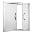 thumbnail image 2 of 24W x 24H Inch Stainless Steel Flush Mount Double Wall Vertical Door with Handles and Hooks for Outdoor Kitchen BBQ Island Grilling Station Cabinet, 2 of 9