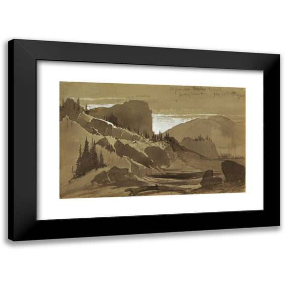 Thomas Moran 14x11 Black Modern Framed Museum Art Print Titled - Near Meadow Creek, Utah (1871)